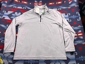 Tommy Bahama Islandzone Gray Sport On Deck Half Zip Pullover $138 Size L - Picture 1 of 6