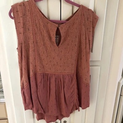 Nwt Lucky Brand Bohemian Cotton Top Size Large - Image 1 of 4