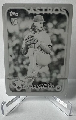 2024 Topps Update ~ Spencer Arrighetti ~ Black Printing Plate ~ 1/1 ~ RC - Image 1 of 2