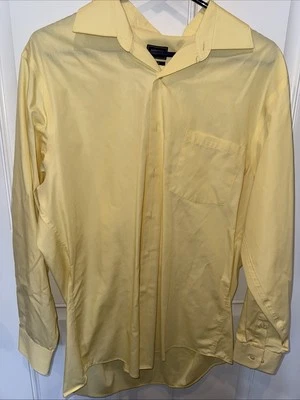 Camisa De Colección Colección Arrow Kent Para Hombre 16 32/33 Amarilla Manga Larga Cuello Daga Foto 1 de 3