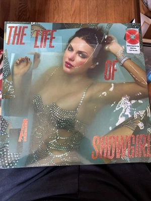 TAYLOR SWIFT THE LIFE OF A SHOWGIRL LP NEW SEALED PORTOFINO ORANGE GLITTER VINYL - Image 1 of 4