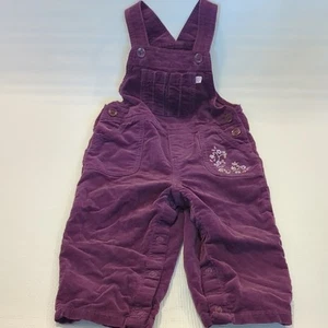 Carter's Purple Velvet Overalls with Embroidery size 18M 100% Cotton - Picture 1 of 6