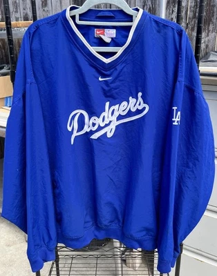 VTG Los Angeles Dodgers NIKE Blue Pullover Windbreaker Warmup Jacket Men's XXL - Image 1 of 4