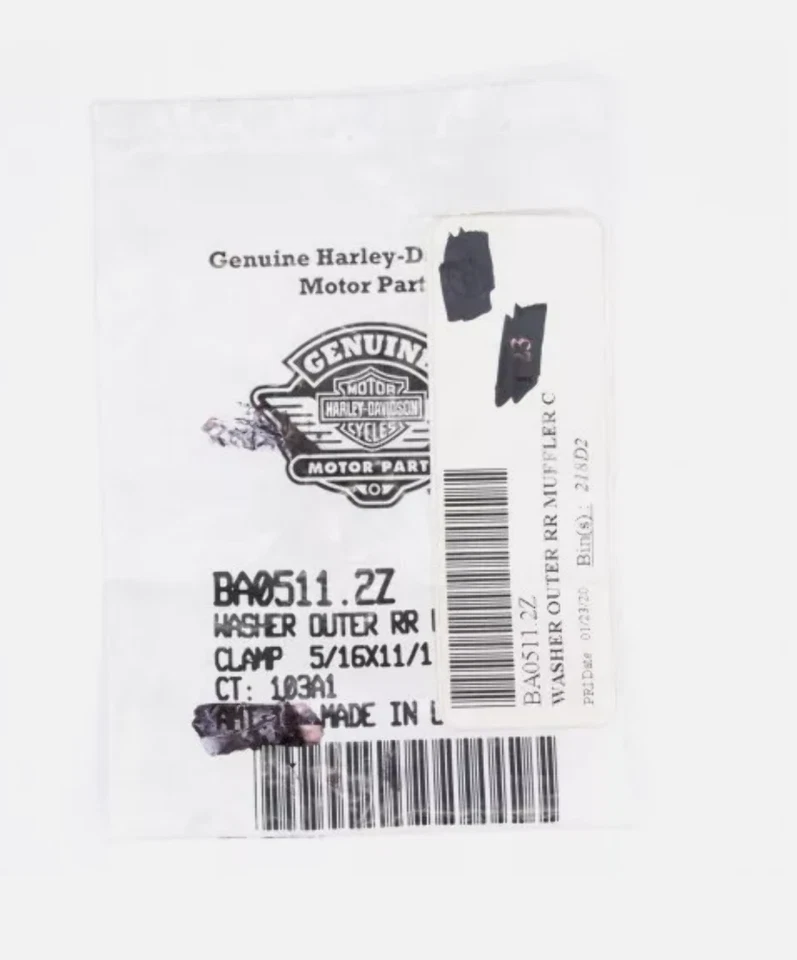NUEVA ABRAZADERA SILENCIADOR RR EXTERIOR LAVADORA FABRICANTE ORIGINAL HARLEY DAVIDSON BA0511.2Z CANTIDAD 5 Foto 1 de 4