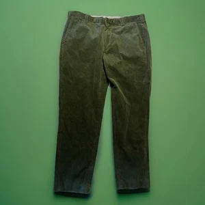 Brooks Brothers Clark Fit Men’s Pants Green Medium Wale Corduroys 38x30 Flat Frt - Picture 1 of 12