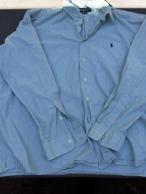 Camisa de hombre Ralph Lauren verde a cuadros con botones talla XXL calce clásico Foto 1 de 4