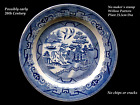 Vintage Blue & White Willow Pattern Dinner Plate No maker`s stamp Circa 1920s-30