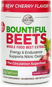 Country Farms Bountiful Beets Powder 30 Servings Cherry Flavor Circulation Su... - Picture 1 of 12