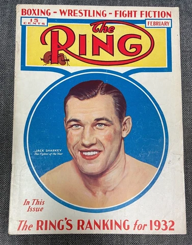 1933 February NO 1 Ring Boxing  Magazine JACK SHARKEY 15 cents RING RANKING 7423 Cover