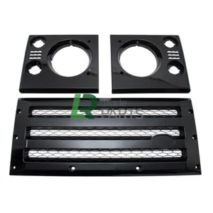 LAND ROVER DEFENDER XS NEW FRONT GRILLE & SURROUNDS KIT UPGRADE - GLOSS BLACK - Picture 1 of 3