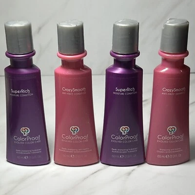 ColorProof Crazy Smooth Anti-Frizz  & Moisture Condition Shampoo 2.0 Fl Oz Lot 4 - Image 1 of 3
