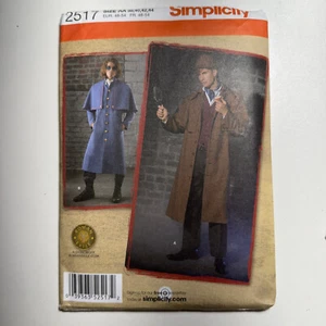 Simplicity Sewing Pattern 2517 Sherlock Coat Hat Steampunk Mens 38-44 Costume UC - Picture 1 of 4