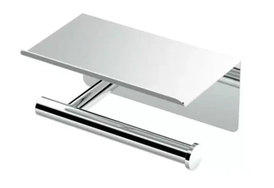 Soporte para pañuelos de inodoro estilo europeo Gatco 1420 Latitude2 con estante (caja abierta) Foto 1 de 4