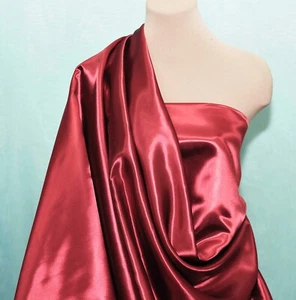 TELA ROJA/FUEGO SALVAJE/SATINADO BRILLANTE DE 60" POR YARDA, DAMA DE HONOR, DISFRAZ - Imagen 1 de 11