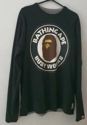 A BATHING APE reversible long sleeve tee Top Size M medium black Grey BAPE - Image 1 of 4