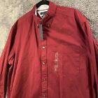 Tommy Hilfiger Shirt Mens Large Red Button Up Shirt Comfort Dress Shirt Formal