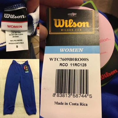 Pantalones de béisbol Wilson para mujer pequeños de softbol azul en color tiro bajo nuevos con etiquetas Foto 1 de 4