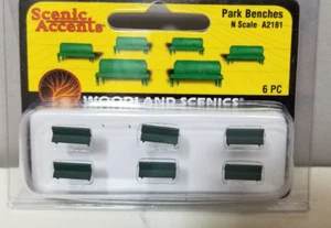 Parkbänke Modelleisenbahn Gebäude Woodland Scenics A 2181 Spur N 6 Stück - Bild 1 von 1
