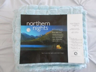Northern Nights Chenille Tuffted Bedspread w/2 Shams 100% Cotton ~ Full ~ Blue - Image 1 of 4