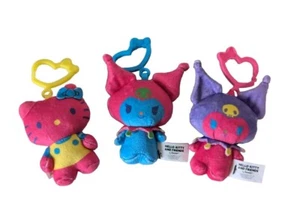 Lot Of 3 Kuromi Sanrio Hello Kitty & Friends Plush Keychain - Picture 1 of 7
