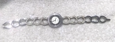 Montana Silversmiths Watch Silver Crystal Horseshoe Link Band Clear New Bat Nice Foto 1 de 4
