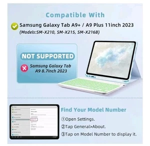 Keyboard Case for Samsung Galaxy Tab A9+ / A9 Plus 11 inch - 7 Colors Backlit... - Picture 1 of 3