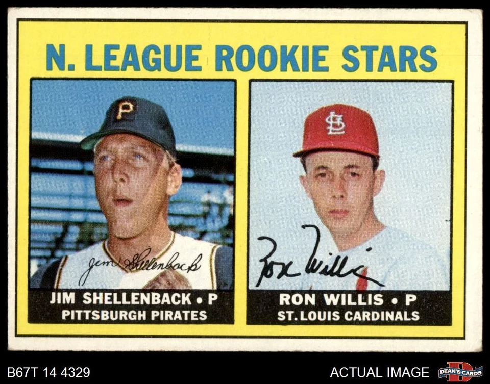 1967 Topps #592 Ron Willis NL Rookies Pirates / Cardinals ROOKIE 3 - VG - Image 1 of 1