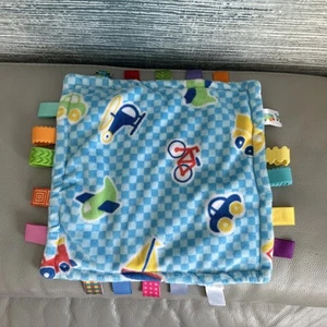 Taggies Ribbons blue vehicles Soft Baby Comforter Little Blanket Toy - Afbeelding 1 van 8