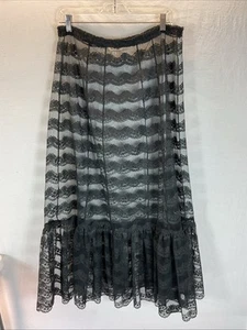 VTG sheer Black Lace Maxi Skirt Goth, Steampunk, Witch Witchy sz MED/LG - Picture 1 of 8