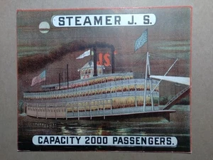 c1901 Mississippi Steamer Steamboat J.S. Adv Illustration Calendar Top - Picture 1 of 2