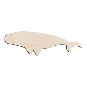 Beluga Whale Laser Cut Out Unfinished Wood Shape Craft Supply - Picture 1 of 6