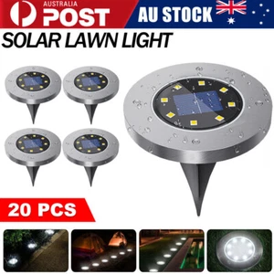 20X Solar Ground Light Waterproof 8 LED Buried Recessed Outdoor Garden Path AU - Picture 1 of 26