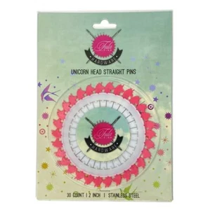 Pasadores rectos con cabeza de unicornio Tula Pink Hardware - Paquete de 30 de acero inoxidable de 2 pulgadas - Imagen 1 de 3