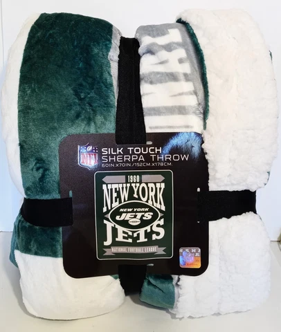 NFL NY JETS Silk Touch Sherpa Throw Blanket 60"x70" NEW Cover