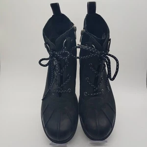 Botas UGG Hapsburg Mujer Talla 11 Impermeables Cuero Negro Estilo Combate 1120785 - Imagen 1 de 11