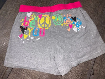 Pantalones cortos Faded Glory talla L 10/12 Peace Sign Rainbow Be You guc Foto 1 de 4