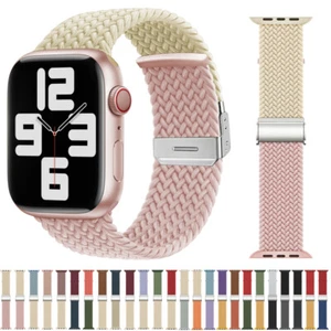 Bracelet boucle tressée nylon élastique pour Apple Watch Ultra Series SE 8 7 6 5 4 3 2 1 - Photo 1 sur 53