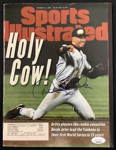 Derek Jeter Signed Sports Illustrated 10/21/96 Yankees Rookie 1st Cover Auto JSA - Picture 1 of 4