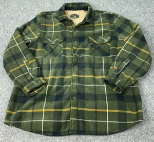 Freedom Foundry Flannel Jacket Mens XXL Green Plaid Sherpa Lined Shacket - Picture 1 of 8