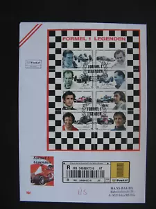 AUSTRIA, R-cover FDC 2006, mini sheet Legends of the Formula I, racing-car - Picture 1 of 2
