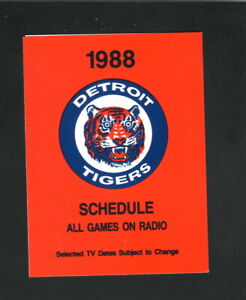 Detroit Tigers--1988 Pocket Schedule--WCEN