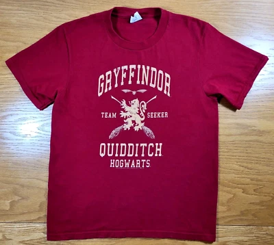 Harry Potter T-shirt Youth Medium Red Gold Kids Gryffindor Quidditch Hogwarts - Image 1 of 4