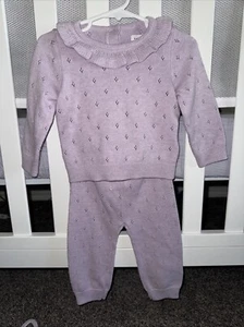 Baby Gap Mädchen lila meliert Strick Pullover Set Größe 6-12 Monate - Bild 1 von 4