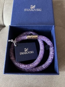NWB SWAROVSKI Stardust Mesh Crystal Purple Bracelet - Picture 1 of 10