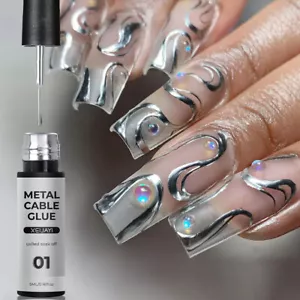 Metallic Nail Line Gel French Draw Wire Painting Varnishe Mirror Effect Manicu ! - Picture 1 of 12