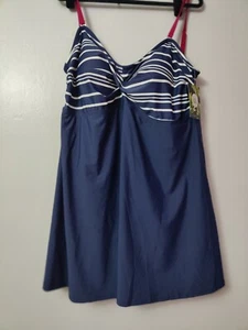 Plus Size Mazu French Paisley Twist Front A-Line One-piece Swimdress Size 24W... - Picture 1 of 11