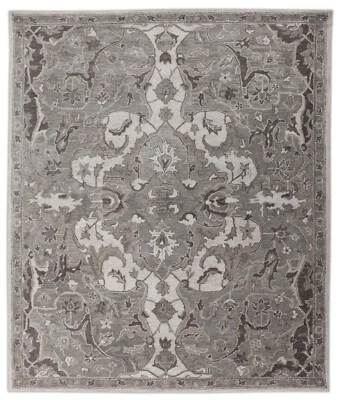 New Louis Natural Black Traditional Parsian style Handmade Tufted 100% Wool Rugs - Image 1 of 4