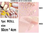 Summer Flower Marble Nail Art Foil Holographi Nails Decor Transfer Foils Sticker