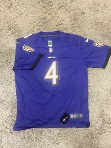 Baltimore Ravens #4 Zay Flowers Black Purple Stitched Football Jersey Men XL NWT - Picture 1 of 8