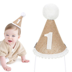Chapeau de fête d'anniversaire pour bébé pom en fourrure bébé fille - accessoire adorable
